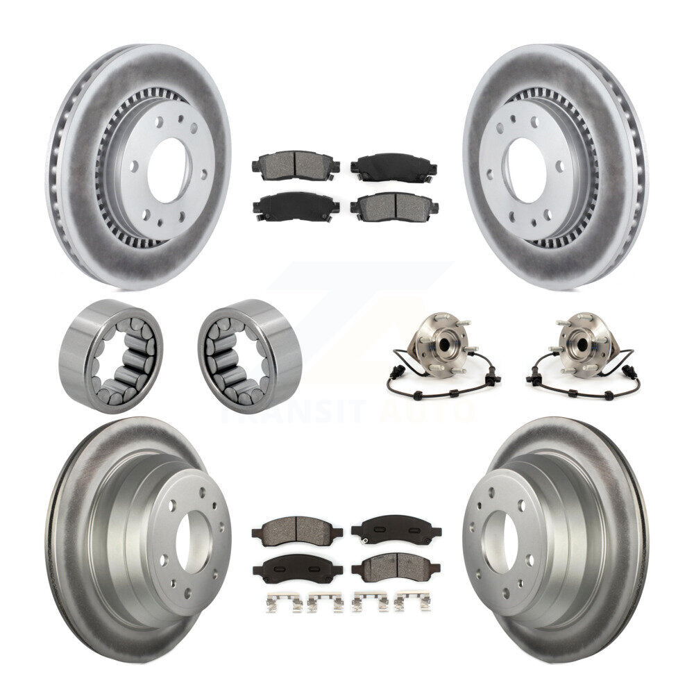 Front Rear Hub Bearing Coat Brake Rotor Pad Shoe Kit (10Pc) For Chevrolet Trailblazer GMC KBB-112345