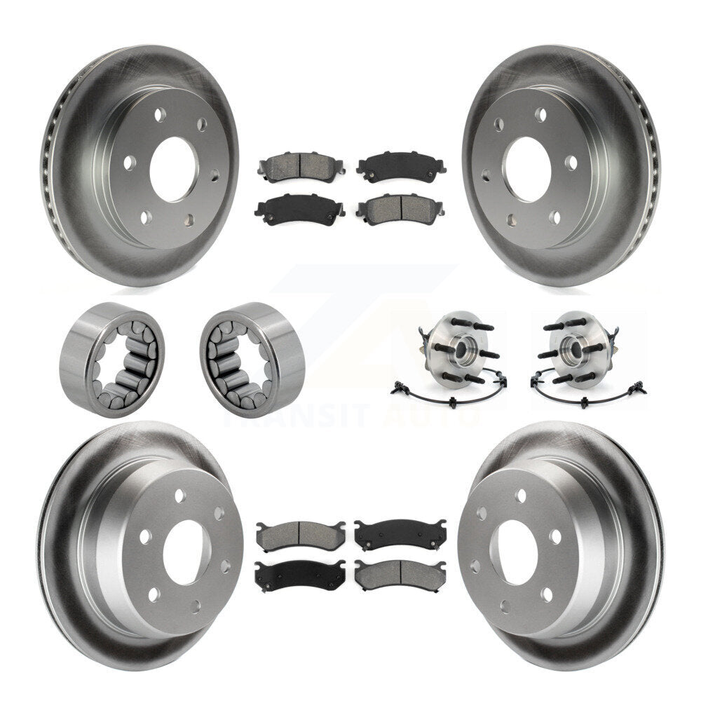 Front Rear Hub Bearing Coat Brake Rotor Pads Shoe Kit (10Pc) For Chevrolet Silverado 1500 KBB-112346