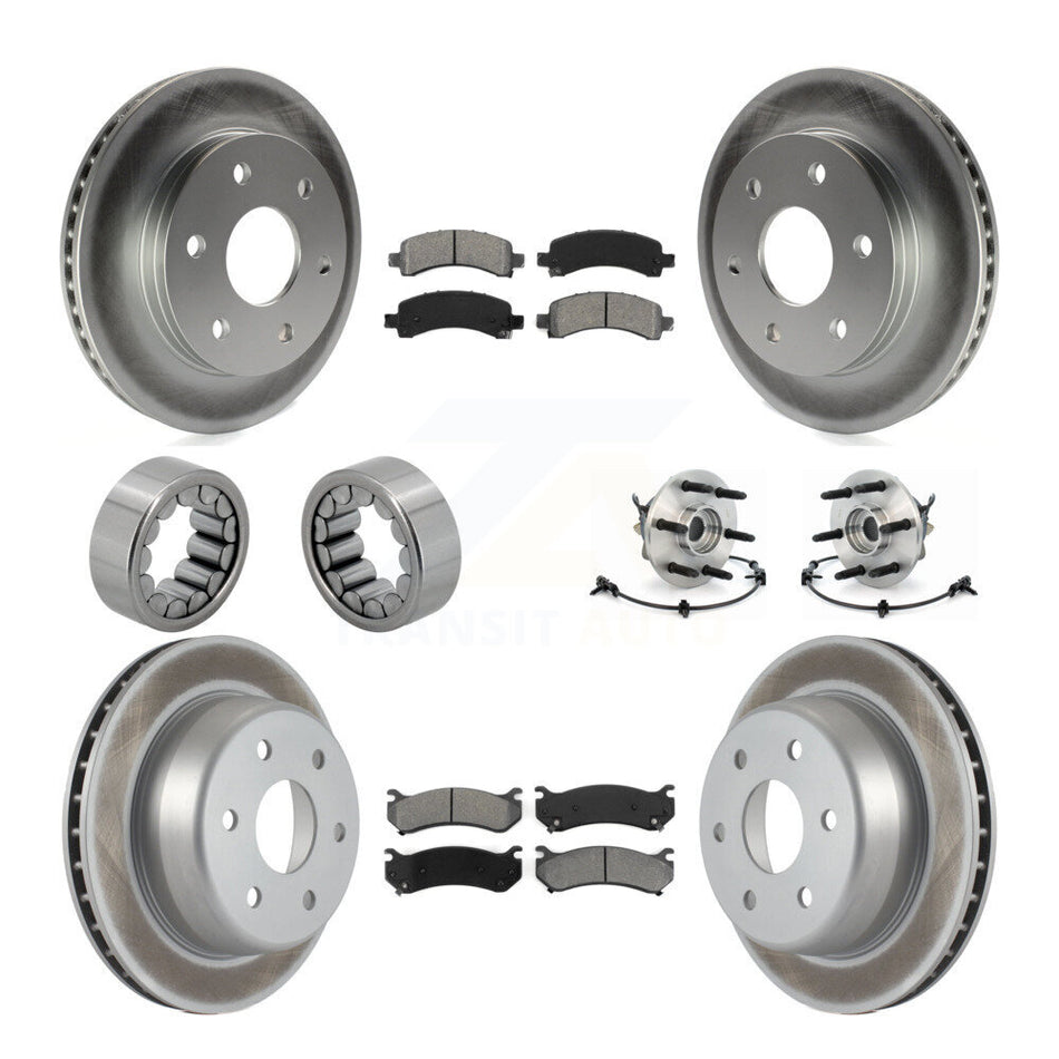 Front Rear Hub Bearing Coated Brake Rotor Pads Shoe Kit (10Pc) For Chevrolet Express 1500 KBB-112350