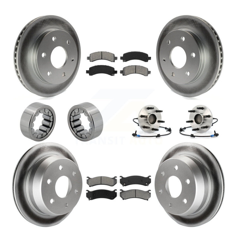 Front Rear Hub Bearing Coat Brake Rotor Pads Shoe Kit (10Pc) For Chevrolet Avalanche 1500 KBB-112355