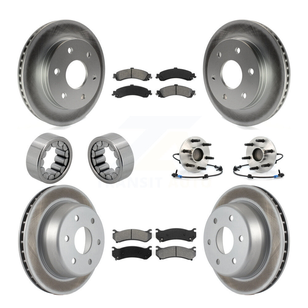 Front Rear Hub Bearing Coat Brake Rotor Pads Shoe Kit (10Pc) For Chevrolet Avalanche 1500 KBB-112356
