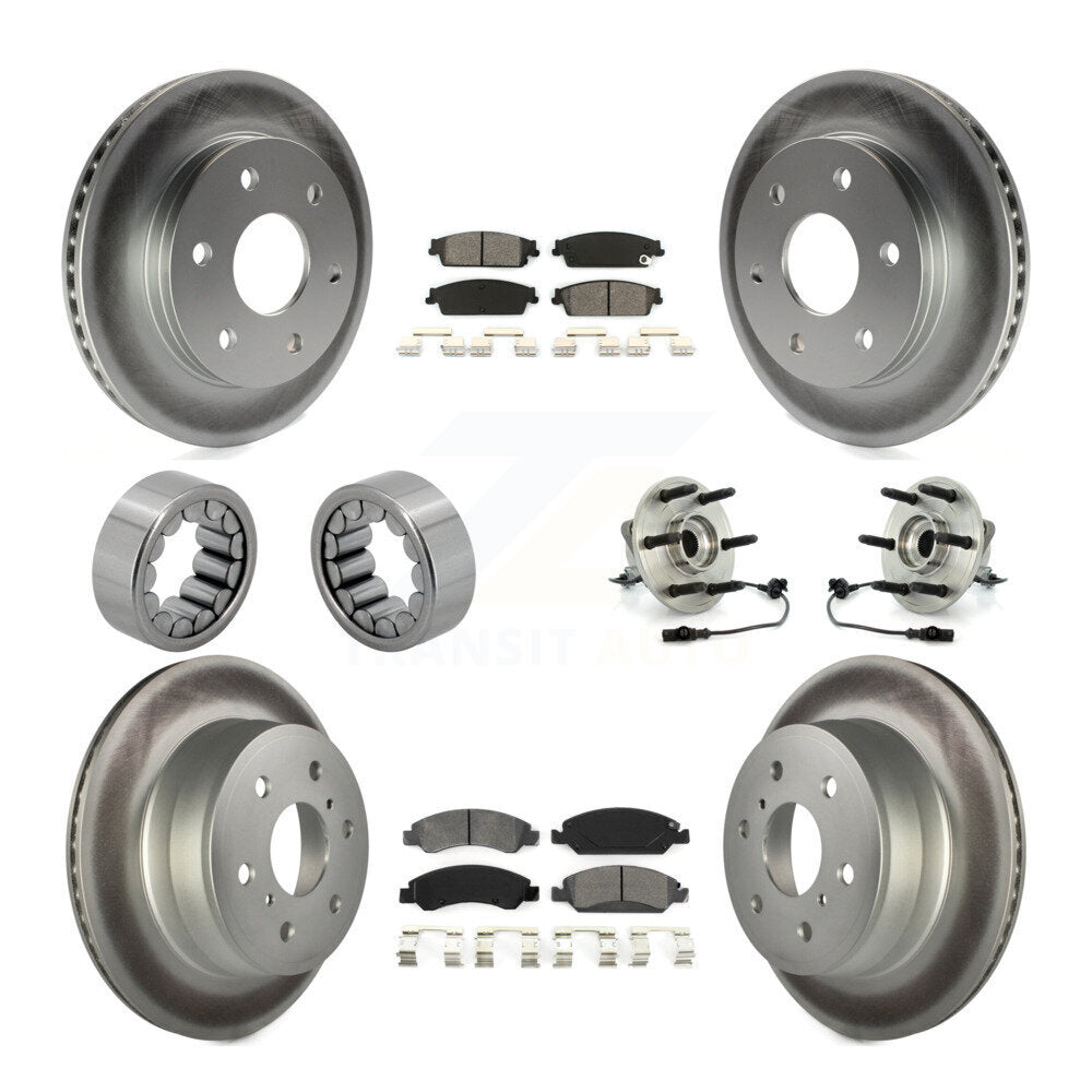 Front Rear Hub Bearing Coated Disc Brake Rotor & Pads Shoe Kit (10Pc) For GMC Sierra 1500 KBB-112360