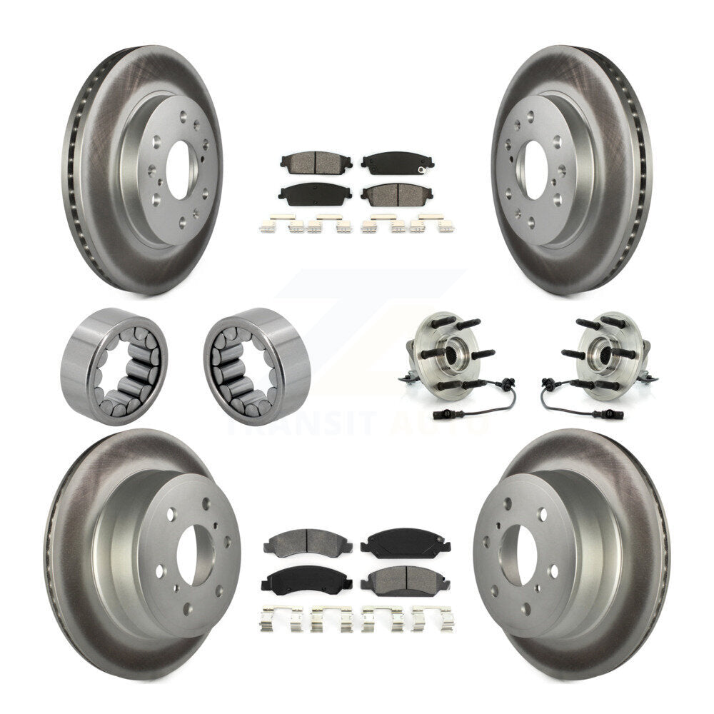 Front Rear Hub Bearing Coat Brake Rotor Pad Shoe Kit (10Pc) For Chevrolet GMC Sierra 1500 KBB-112363