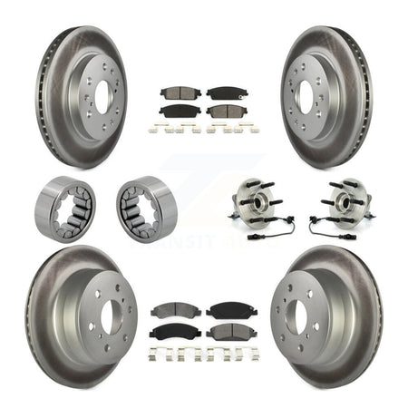 Front Rear Hub Bearing Coat Brake Rotor Pad Shoe Kit (10Pc) For Chevrolet GMC Sierra 1500 KBB-112363