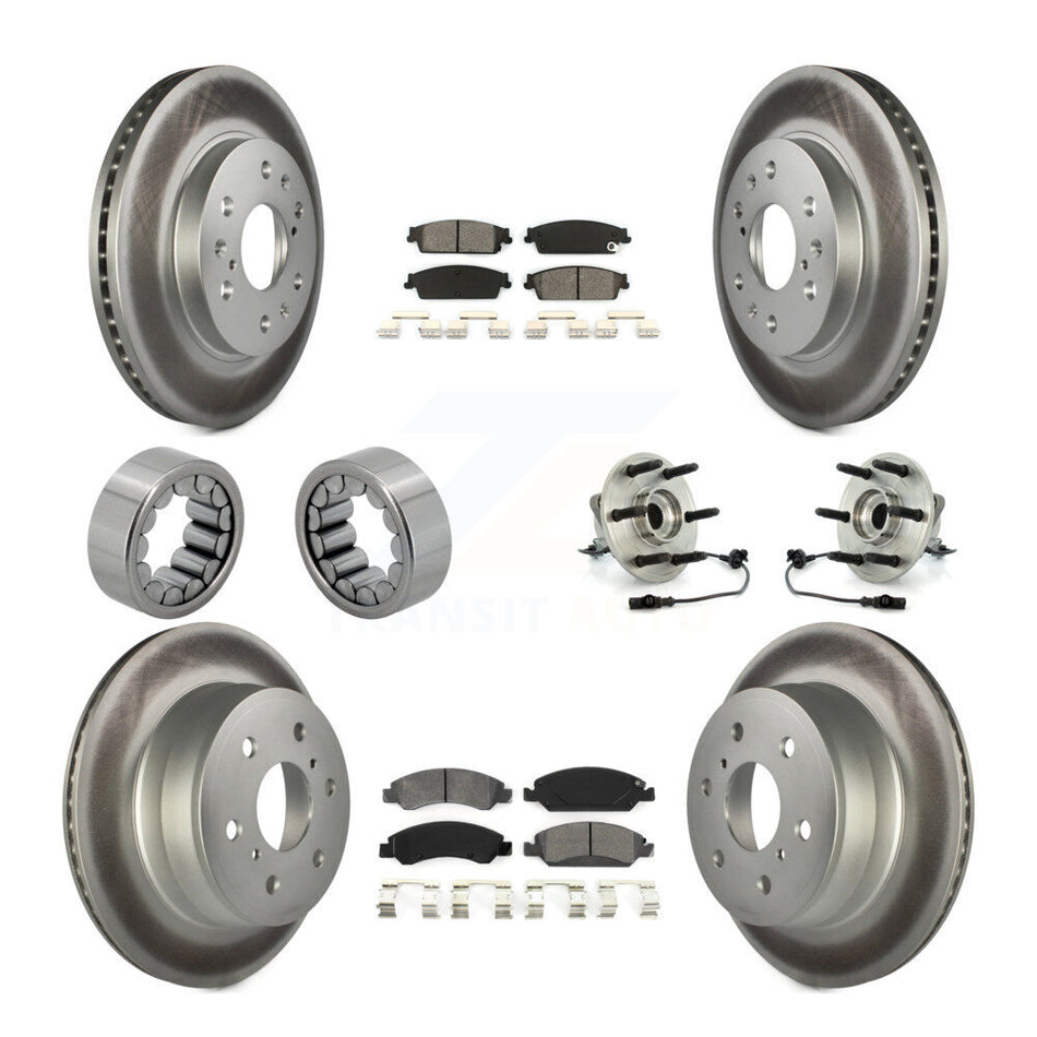 Front Rear Hub Bearing Coat Brake Rotor Pad Shoe Kit (10Pc) For Chevrolet GMC Sierra 1500 KBB-112363