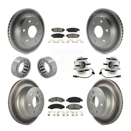 Front Rear Hub Bearing Coated Disc Brake Rotor & Pads Shoe Kit (10Pc) For GMC Sierra 1500 KBB-112365