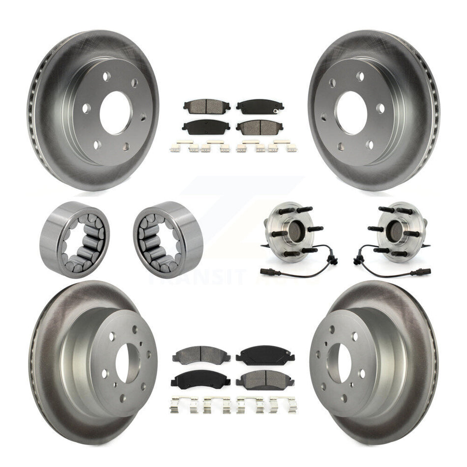 Front Rear Hub Bearing Coated Disc Brake Rotor & Pads Shoe Kit (10Pc) For GMC Sierra 1500 KBB-112365