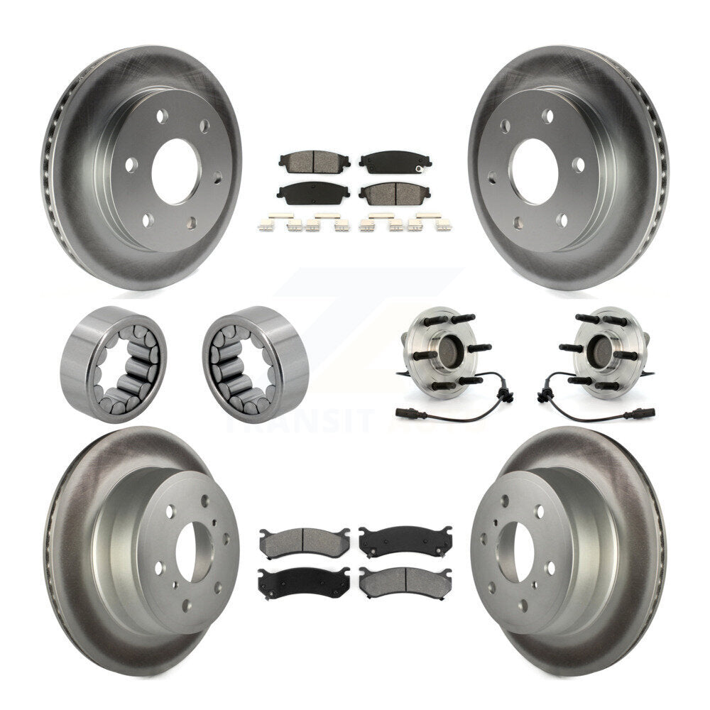 Front Rear Hub Bearing Coat Brake Rotor Pads Shoe Kit (10Pc) For Chevrolet Silverado 1500 KBB-112366