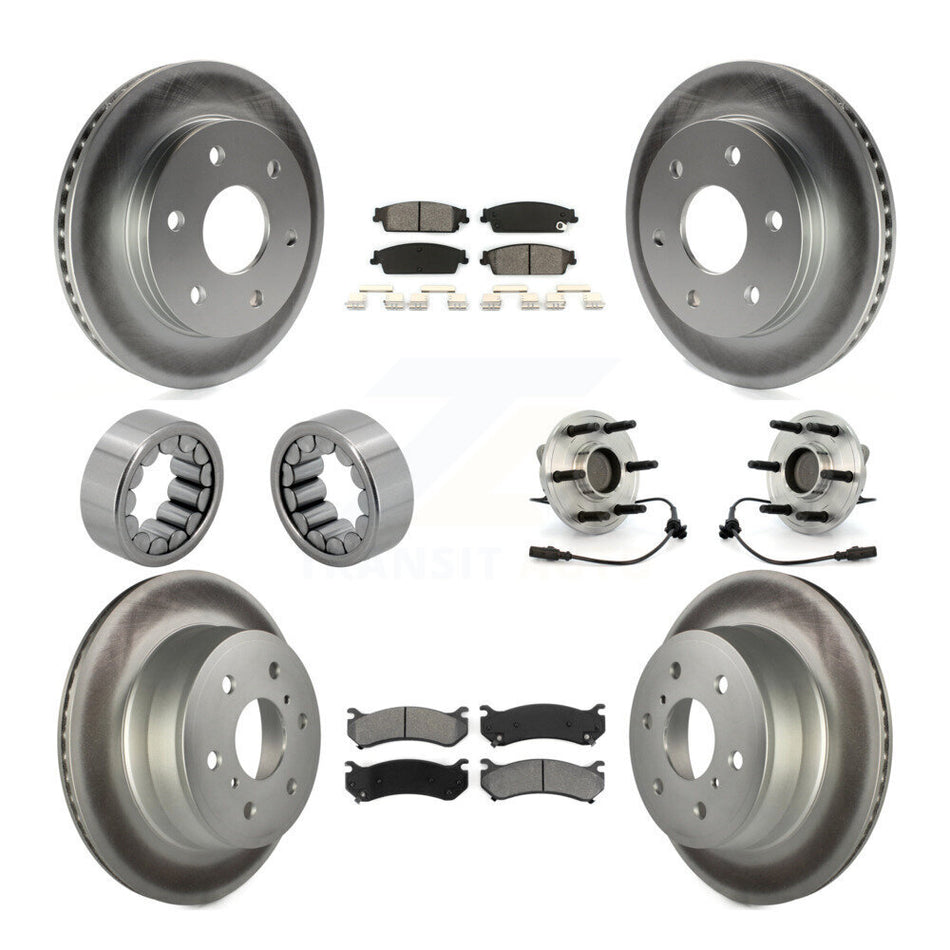 Front Rear Hub Bearing Coat Brake Rotor Pads Shoe Kit (10Pc) For Chevrolet Silverado 1500 KBB-112366