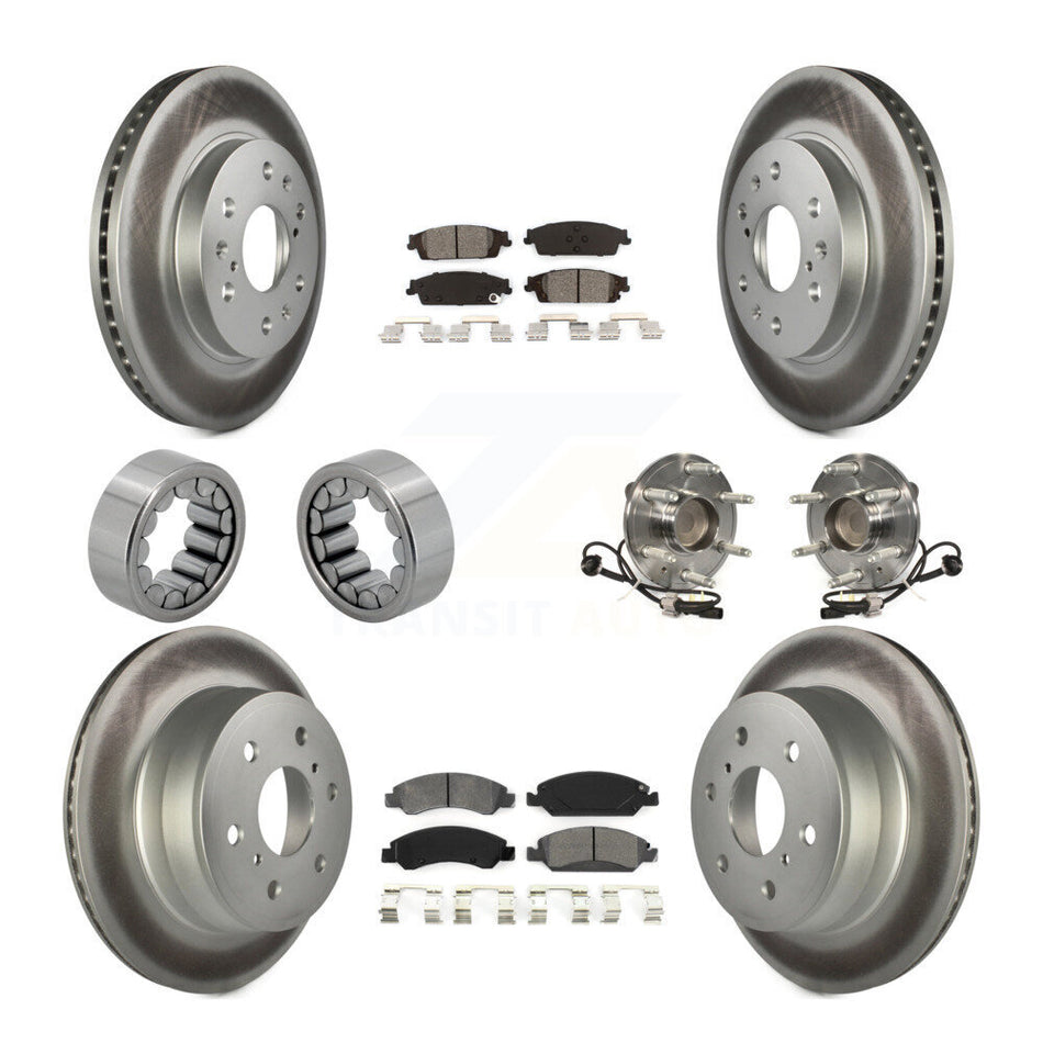 Front Rear Hub Bearing Coat Brake Rotor Pad Shoe Kit (10Pc) For GMC Sierra 1500 Chevrolet KBB-112370