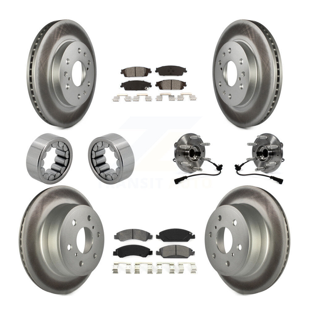 Front Rear Hub Bearing Coat Brake Rotor Pad Shoe Kit (10Pc) For GMC Sierra 1500 Chevrolet KBB-112372