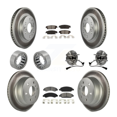 Front Rear Hub Bearing Coat Brake Rotor Pad Shoe Kit (10Pc) For GMC Sierra 1500 Chevrolet KBB-112372