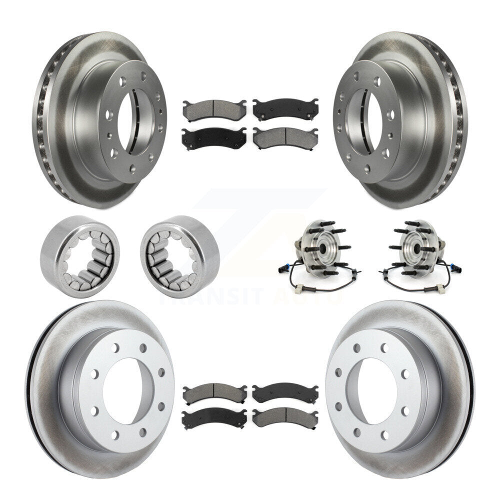 Front Rear Hub Bearings Coated Disc Brake Rotors And Pads Shoes Kit (10Pc) For Hummer H2 KBB-112435