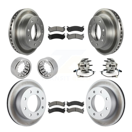 Front Rear Hub Bearings Coated Disc Brake Rotors And Pads Shoes Kit (10Pc) For Hummer H2 KBB-112435
