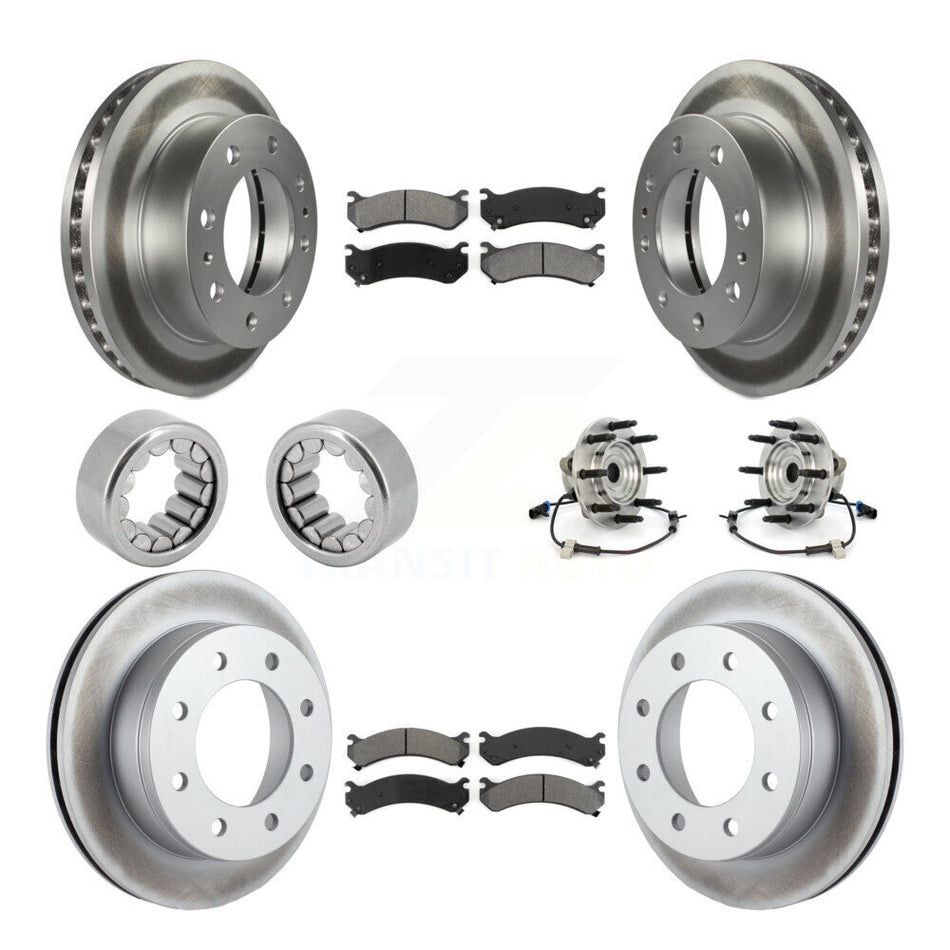 Front Rear Hub Bearings Coated Disc Brake Rotors And Pads Shoes Kit (10Pc) For Hummer H2 KBB-112435