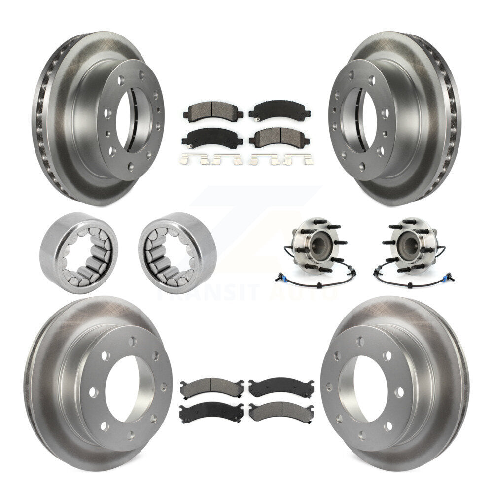 Front Rear Hub Bearing Coated Brake Rotor Pads Shoe Kit (10Pc) For Chevrolet Express 2500 KBB-112441