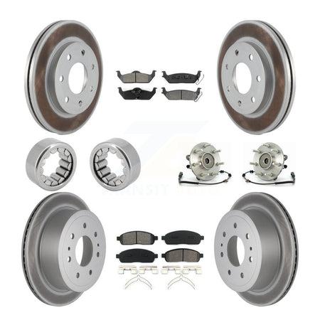Front Rear Hub Bearing Coat Brake Rotor Pad Shoe Kit (10Pc) For 06-08 Lincoln Mark LT 4WD KBB-112449