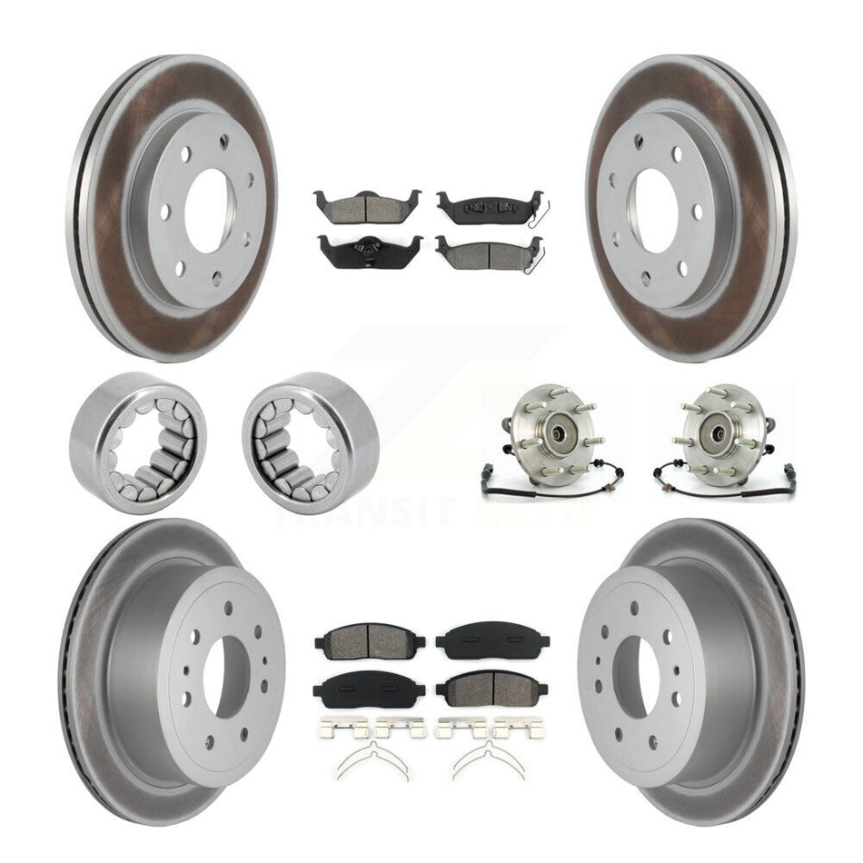 Front Rear Hub Bearing Coat Brake Rotor Pad Shoe Kit (10Pc) For 06-08 Lincoln Mark LT 4WD KBB-112449