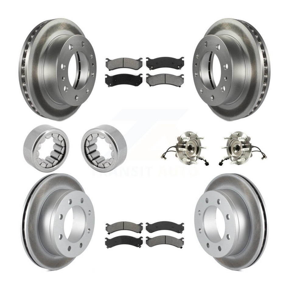 Front Rear Hub Bearing Coat Brake Rotor Pads Shoe Kit (10Pc) For Chevrolet Silverado 2500 KBB-112451