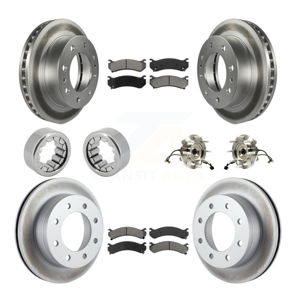 Front Rear Hub Bearing Coated Brake Rotor Pad Shoe Kit (10Pc) For GMC Chevrolet Silverado KBB-112452