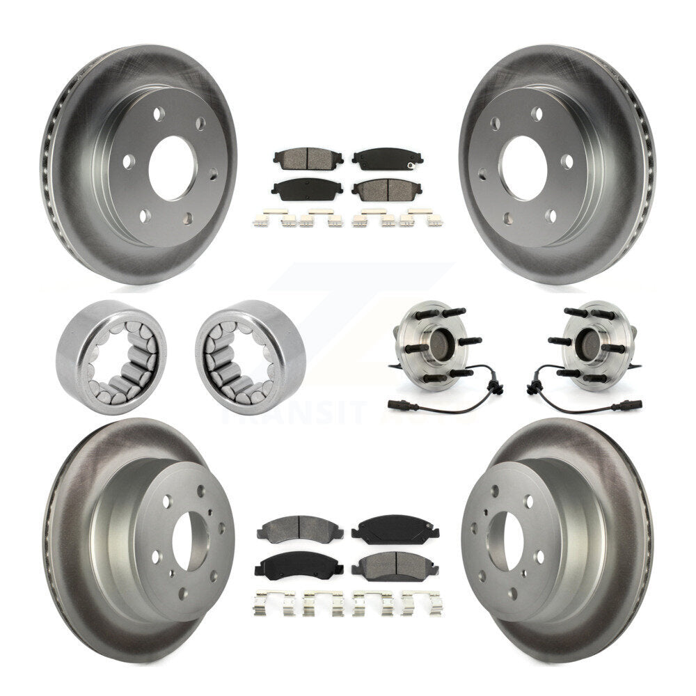 Front Rear Hub Bearing Coated Disc Brake Rotor & Pads Shoe Kit (10Pc) For GMC Sierra 1500 KBB-112457