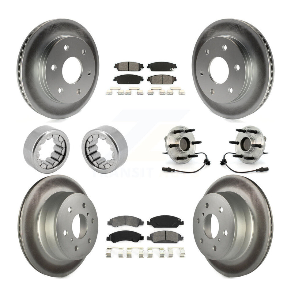 Front Rear Hub Bearing Coated Disc Brake Rotor & Pads Shoe Kit (10Pc) For GMC Sierra 1500 KBB-112457