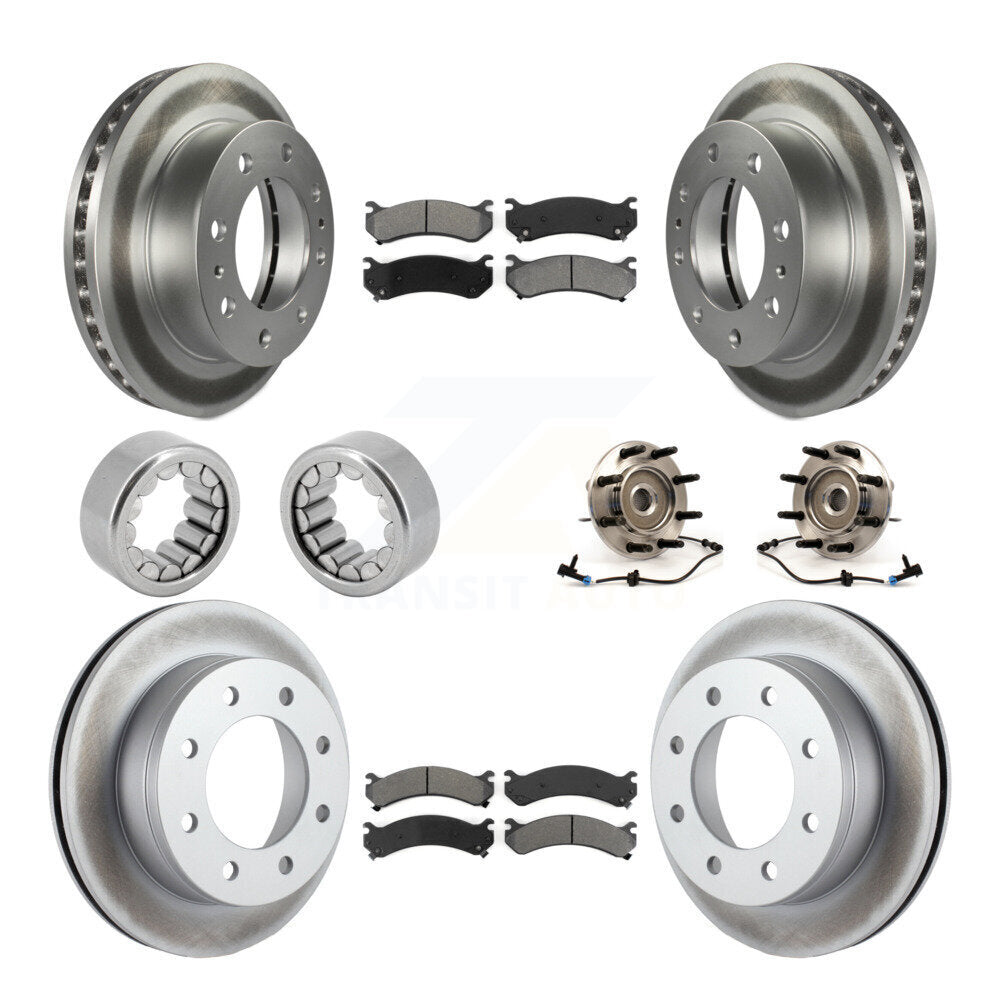 Front Rear Hub Bearing Coat Brake Rotor Pads Shoe Kit (10Pc) For Hummer H2 Chevrolet 2500 KBB-112461