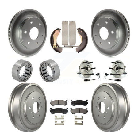 Front Rear Hub Bearing Coat Brake Rotor Pads Shoe Kit (10Pc) For Chevrolet Silverado 1500 KBB-112490