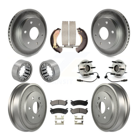 Front Rear Hub Bearing Coat Brake Rotor Pads Shoe Kit (10Pc) For Chevrolet Silverado 1500 KBB-112496