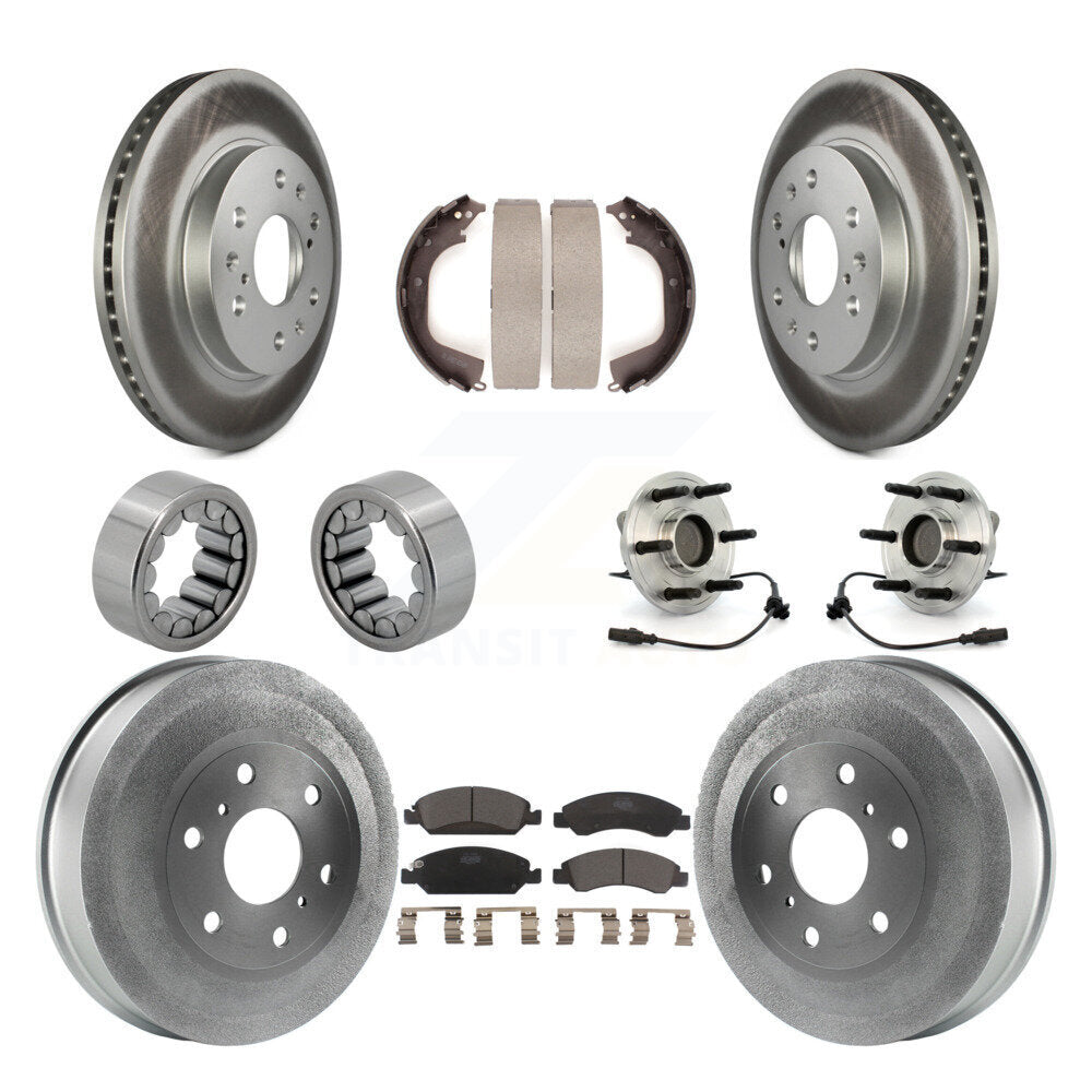 Front Rear Hub Bearing Coat Brake Rotor Pad Shoe Kit (10Pc) For GMC Sierra 1500 Chevrolet KBB-112500