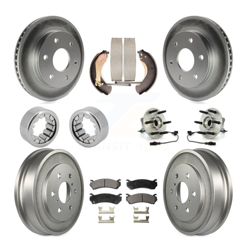 Front Rear Hub Bearing Coat Brake Rotor Pads Shoe Kit (10Pc) For Chevrolet Silverado 1500 KBB-112512