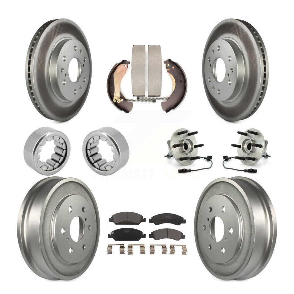 Front Rear Hub Bearing Coat Brake Rotor Pads Shoe Kit (10Pc) For Chevrolet Silverado 1500 KBB-112513