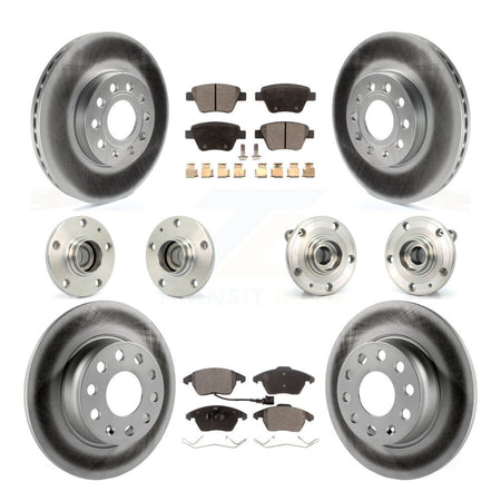Front Rear Hub Bearing Coated Disc Brake Rotors And Pads Kit (10Pc) For Volkswagen Beetle KBB-112630