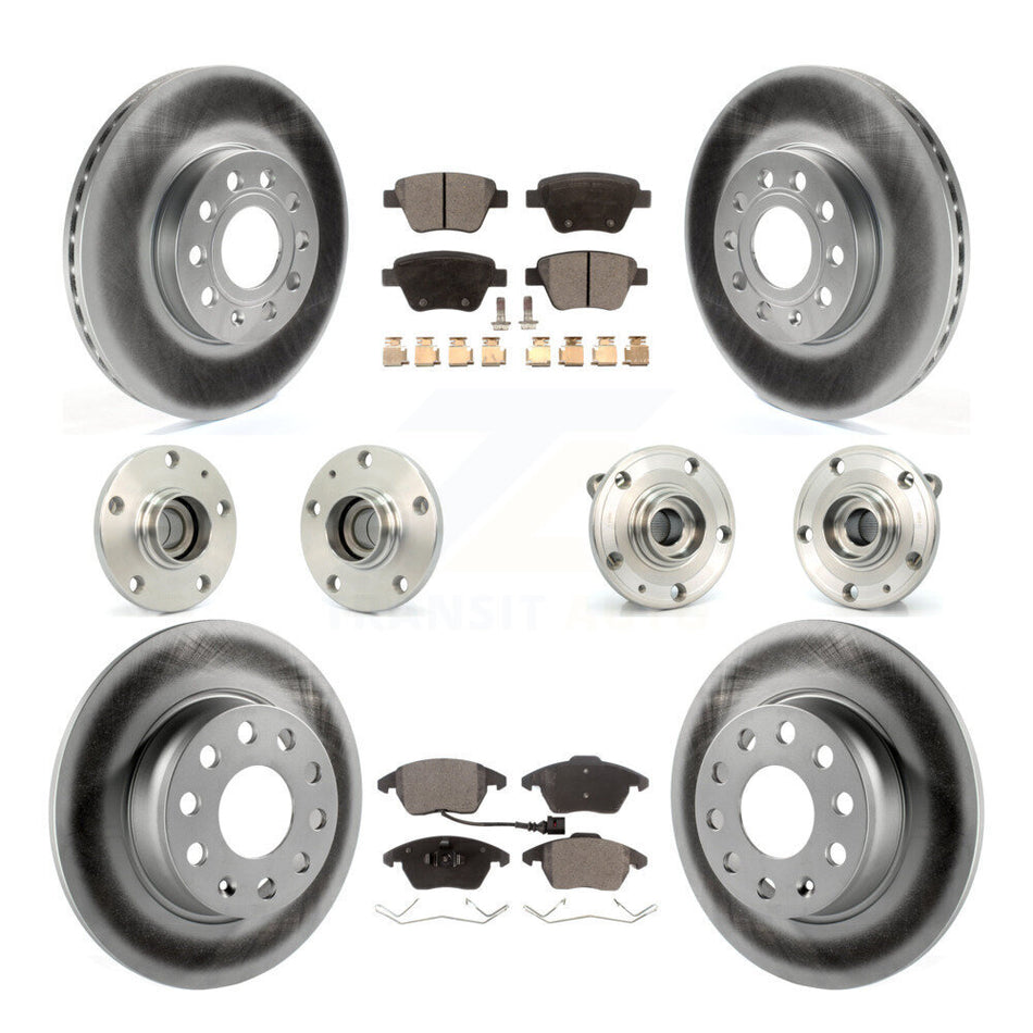 Front Rear Hub Bearing Coated Disc Brake Rotors And Pads Kit (10Pc) For Volkswagen Beetle KBB-112630