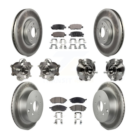 Front Rear Hub Bearing Coated Brake Rotor Pads Kit (10Pc) For 2015-2017 INFINITI QX70 AWD KBB-112725