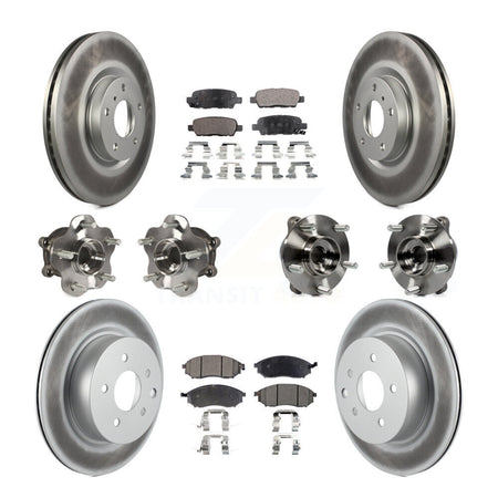 Front Rear Hub Bearing Coated Brake Rotor Pads Kit (10Pc) For INFINITI G37 EX35 QX50 EX37 KBB-112726