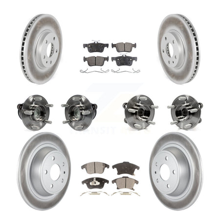 Front Rear Hub Bearing Coated Disc Brake Rotor Pad Kit (10Pc) For Ford Fusion Lincoln MKZ KBB-112784