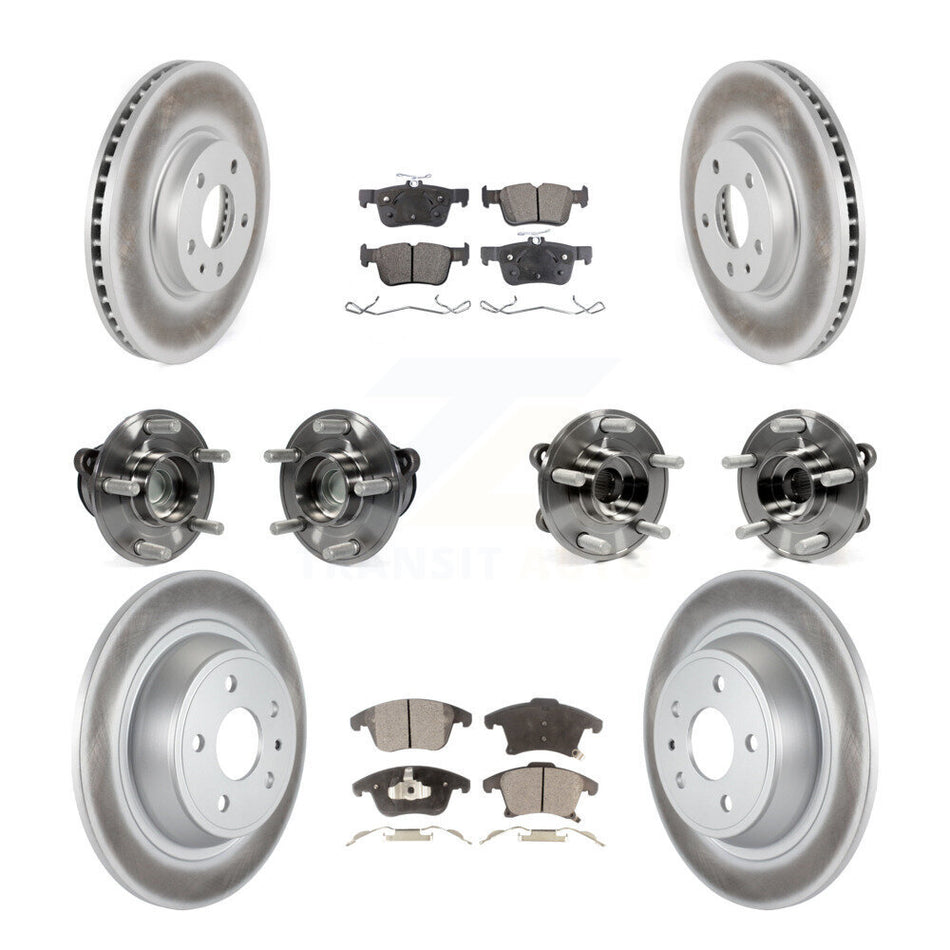 Front Rear Hub Bearing Coated Disc Brake Rotor Pad Kit (10Pc) For Ford Fusion Lincoln MKZ KBB-112784