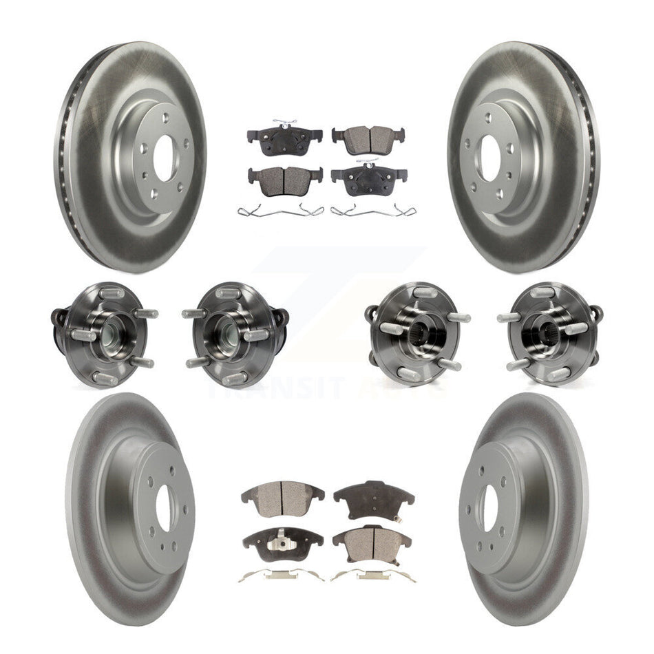 Front Rear Hub Bearing Coated Disc Brake Rotor Pad Kit (10Pc) For Ford Fusion Lincoln MKZ KBB-112785