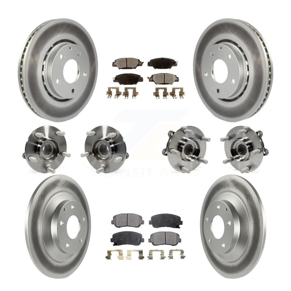 Front Rear Hub Bearings Assembly Coated Disc Brake Rotors And Ceramic Pads Kit (10Pc) For Mazda CX-5 KBB-112819