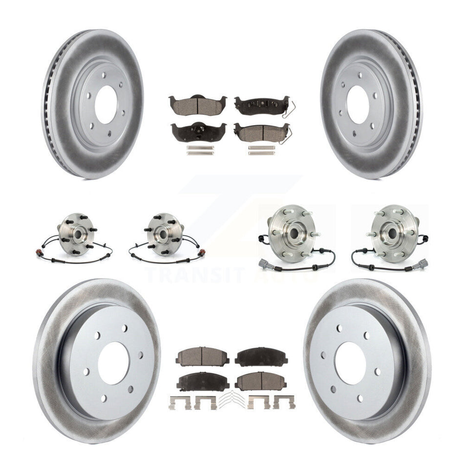 Front Rear Hub Bearings Assembly Coated Disc Brake Rotors And Ceramic Pads Kit (10Pc) For Nissan Armada Infiniti QX56 INFINITI KBB-112905