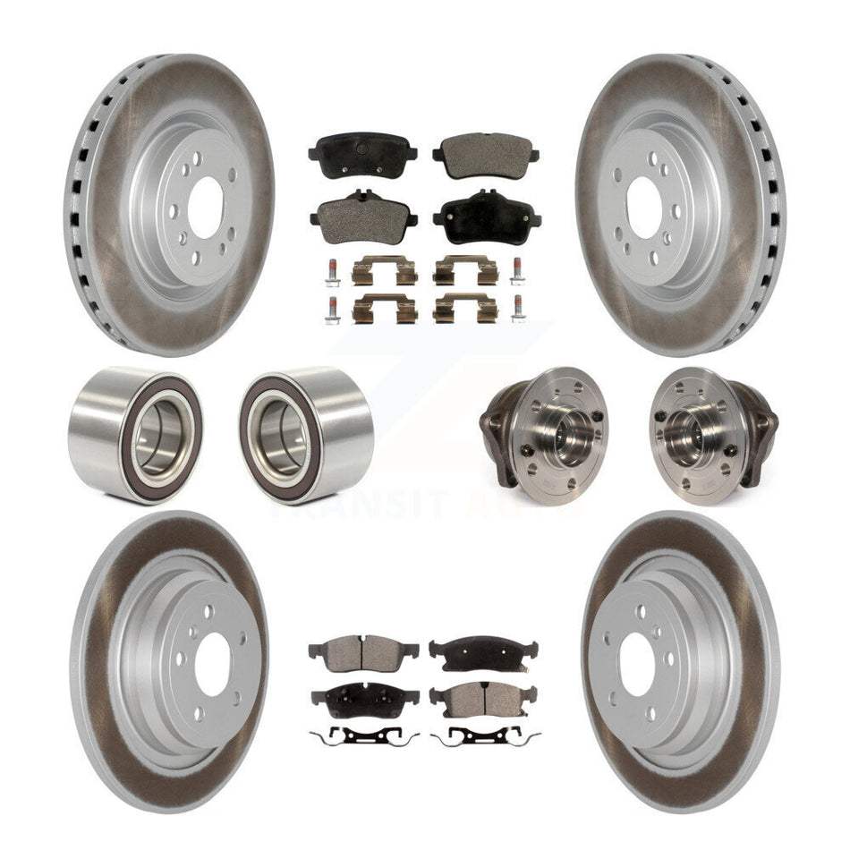 Front Rear Wheel Hub Bearings Assembly Coated Disc Brake Rotors And Ceramic Pads Shoes Kit (10Pc) For Mercedes-Benz ML350 GLE350 ML250 GLE300d KBB-112943