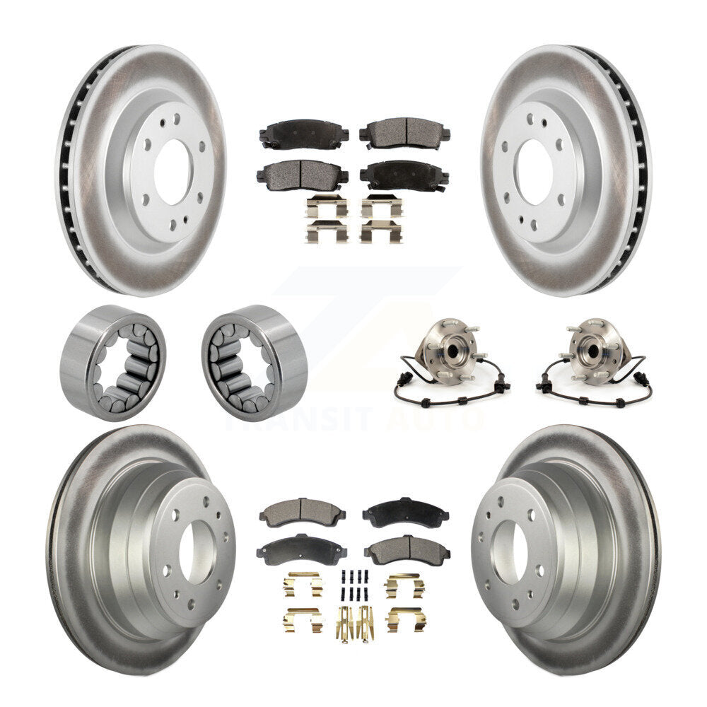 Front Rear Hub Bearing Coat Brake Rotor Pad Shoe Kit (10Pc) For GMC Envoy Chevrolet Buick KBB-112954