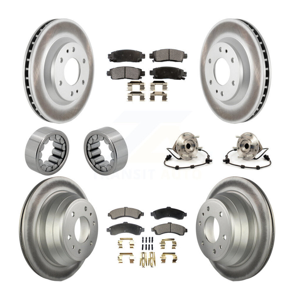 Front Rear Hub Bearing Coat Brake Rotor Pad Shoe Kit (10Pc) For GMC Envoy Chevrolet Buick KBB-112954