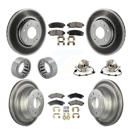 Front Rear Hub Bearing Coat Brake Rotor Pad Shoe Kit (10Pc) For Chevrolet GMC Trailblazer KBB-112956