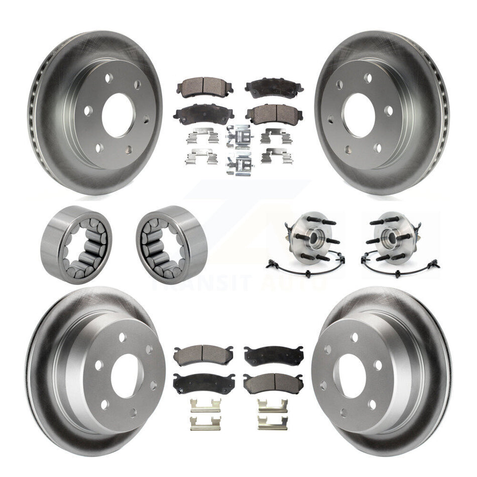 Front Rear Hub Bearing Coat Brake Rotor Pads Shoe Kit (10Pc) For Chevrolet Silverado 1500 KBB-112958