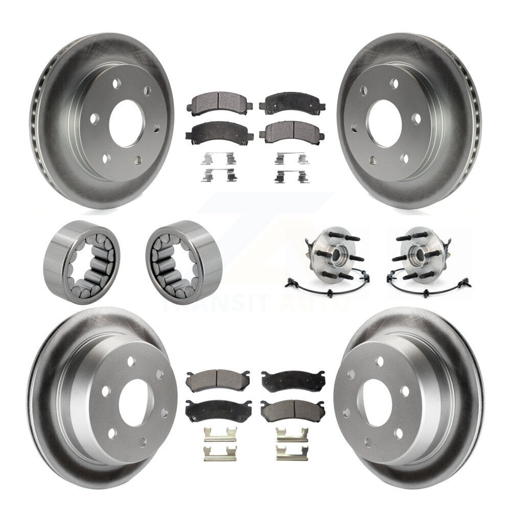 Front Rear Hub Bearing Coat Brake Rotor Pads Shoe Kit (10Pc) For Chevrolet Avalanche 1500 KBB-112960