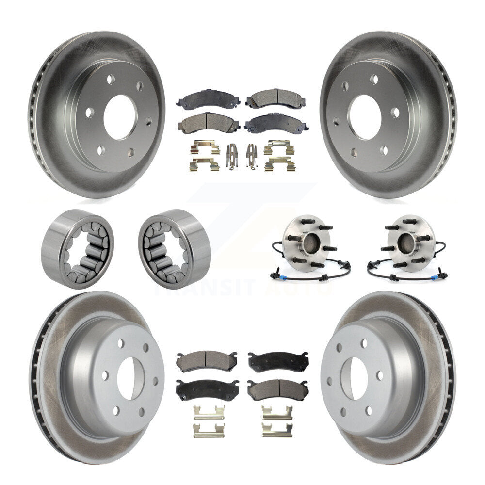Front Rear Hub Bearing Coat Brake Rotor Pads Shoe Kit (10Pc) For Chevrolet Avalanche 1500 KBB-112968