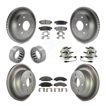 Front Rear Hub Bearing Coated Disc Brake Rotor & Pads Shoe Kit (10Pc) For GMC Sierra 1500 KBB-112972