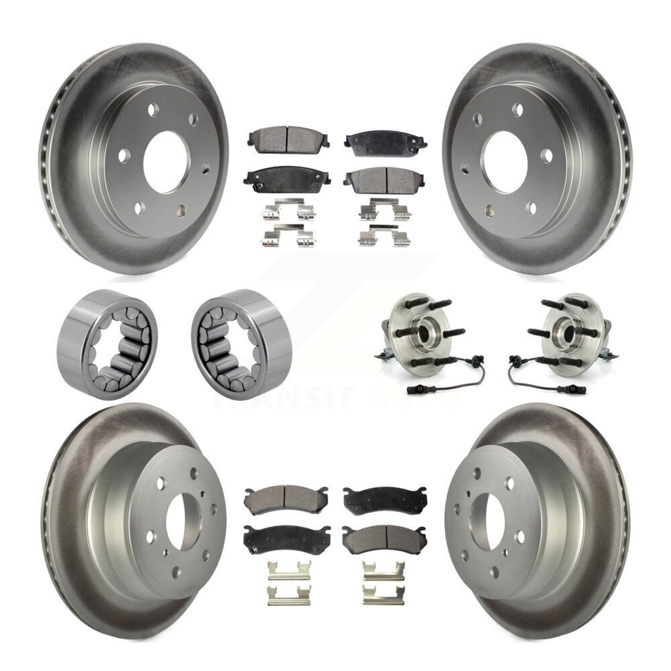 Front Rear Hub Bearing Coat Brake Rotor Pads Shoe Kit (10Pc) For Chevrolet Silverado 1500 KBB-112973